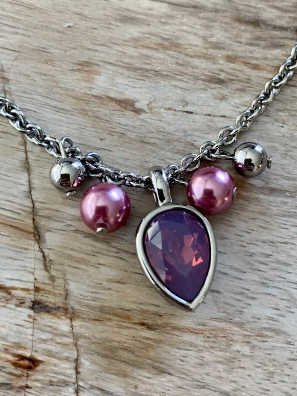 Dyrberg/Kern Eulalie Swarovski crystal necklace pink